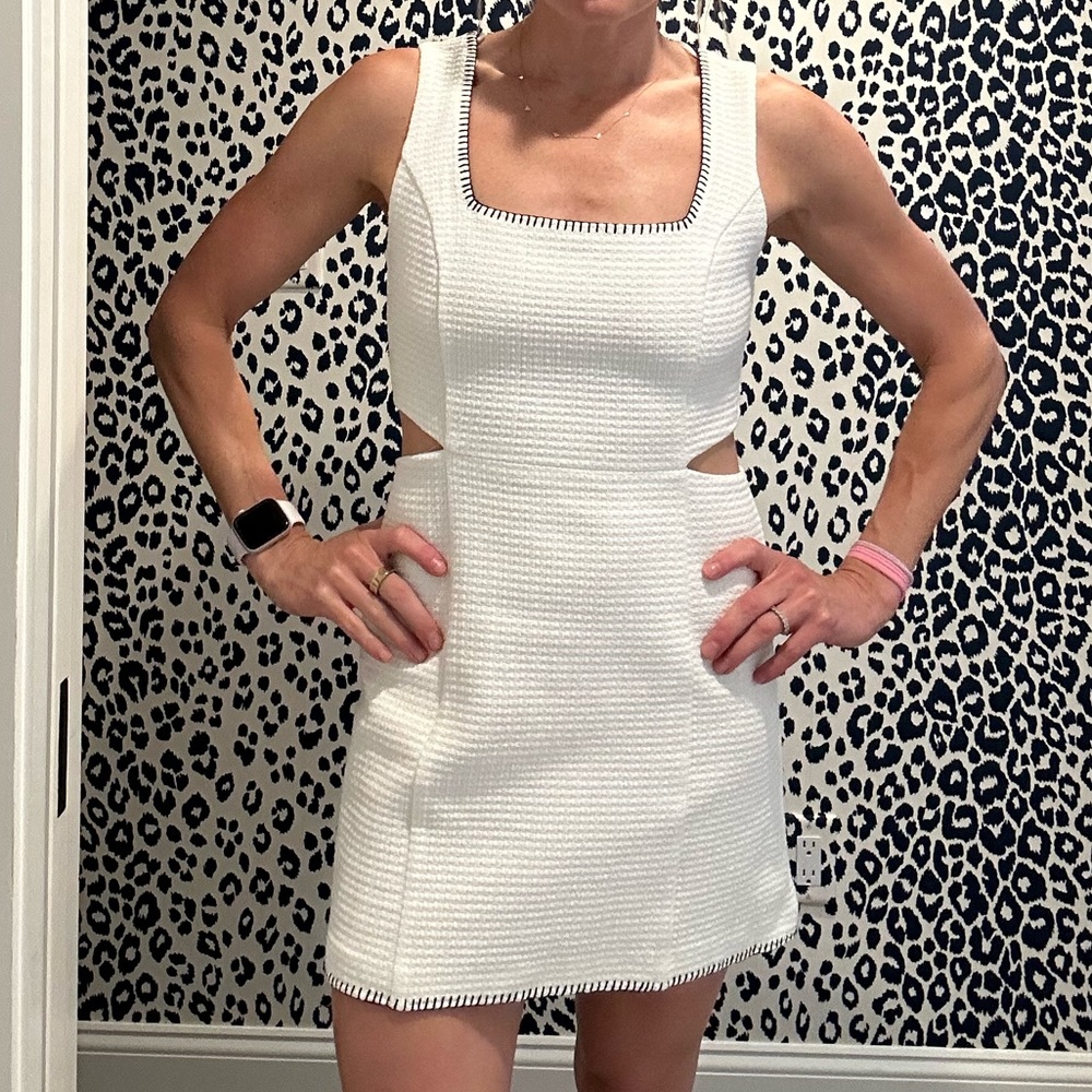 NWT Zara white tweed cutout dress